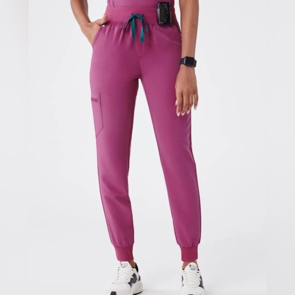 Figs Zamora High Waisted Jogger Small Bright Fuchsia